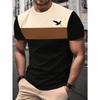 Summer Men's T-Shirt Outdoor Trendy Street Short Sleeve Top Striped Printed Plaid Style Plus Size Loose Men's Clothing  Fashion
