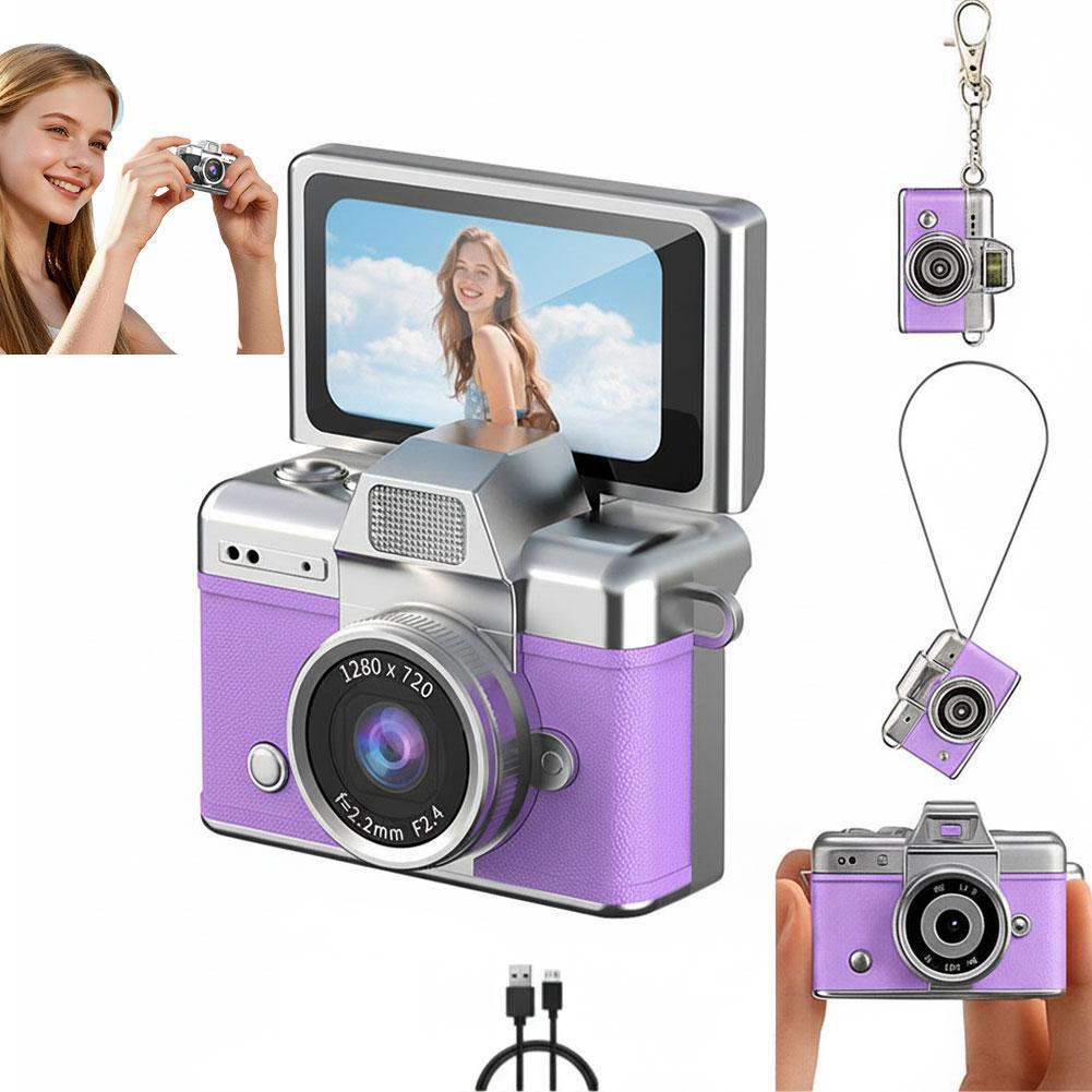 Retro Style Mini CCD Camera with 1.47 Inch Flip Screen Portable Sports Camera for Outdoor Travel Vlogging Photography Kids Gifts