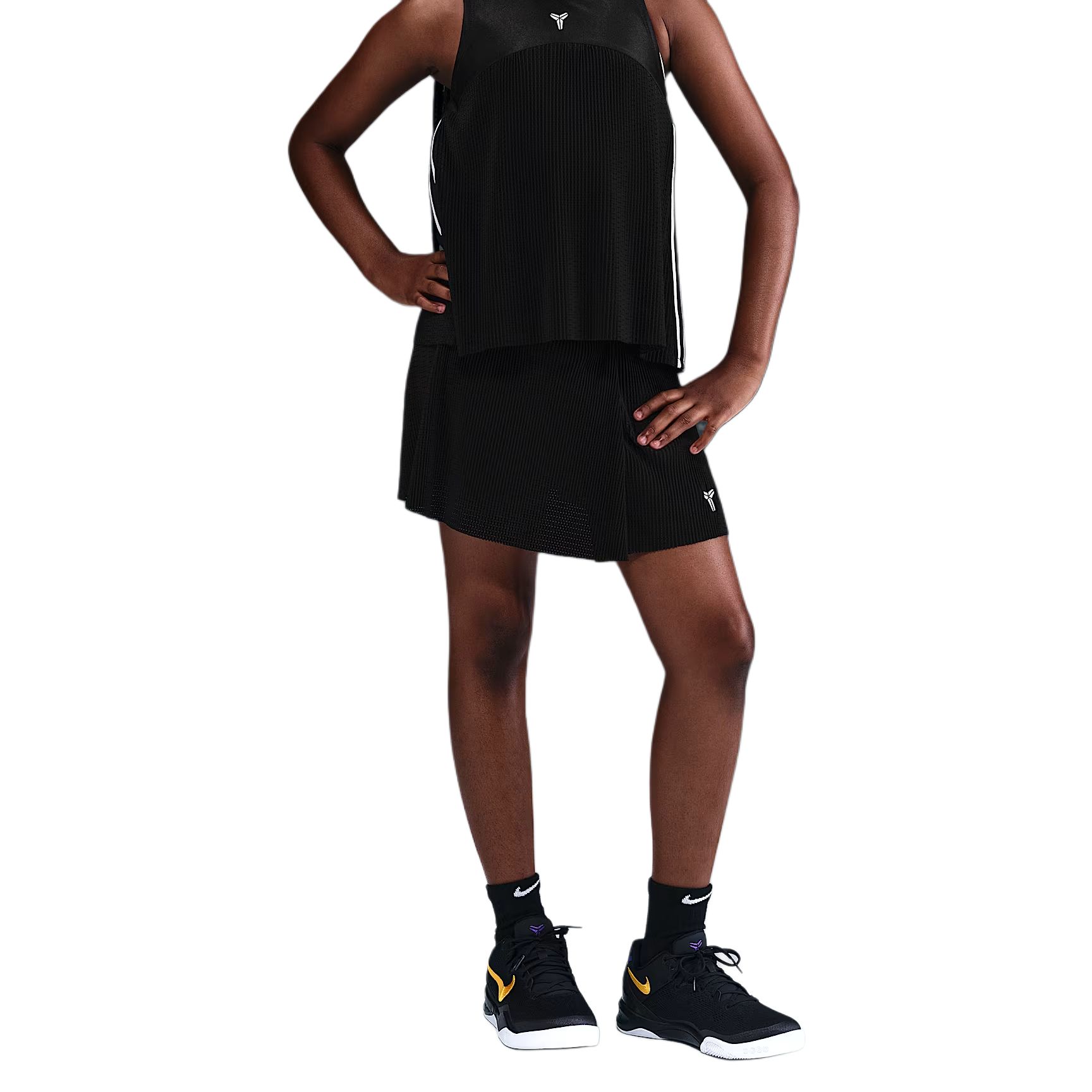 

Nike Dri-Fit Dry Kobe Series Fashion Knit Simple Kids Skirts Black White IB0005-010 S