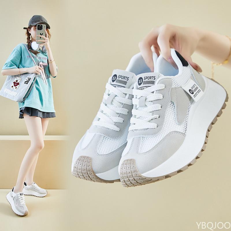 Fashion Women summer thin Lightweight breathable Mesh anti slip height increasing shoes Thick soled new fashionable versatile shoes