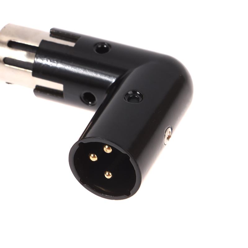1Pc Audio Adapter Plug Adjustable Male To Female Right Angle Xlr Connector Metal Adapter 3Pin Black (Xlr 90 Degree Adapter)