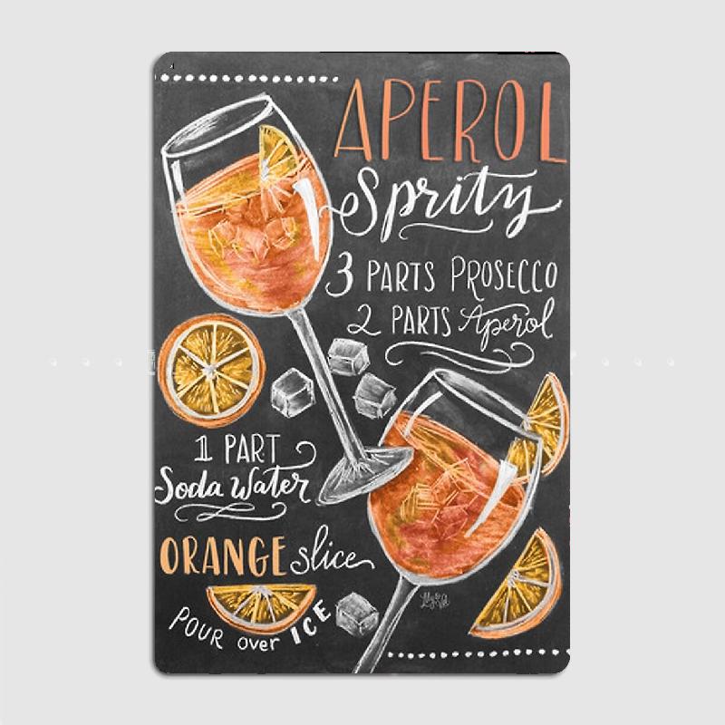 

Aperol Spritz Metal prints Vintage Home Room Bar Cafe Decor Art Wall Painting Tin poster metal wall decor 20x30cm（7.8x11.8inch）
