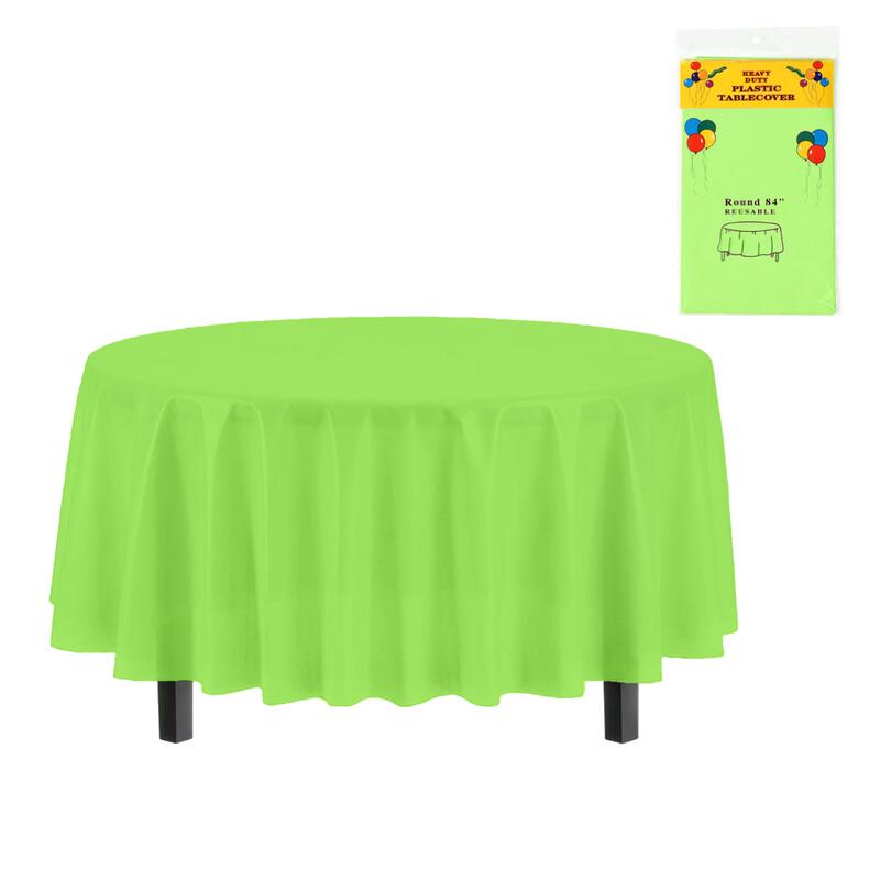 Disposable Solid Color Round Plastic Tablecloth