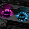 For Volvo S937 Colorful LED For Volvo S60 S90 V70 V60 R Design Logo Car Water Cup Mat Drink Holder Coaster Light Decorative Accessories