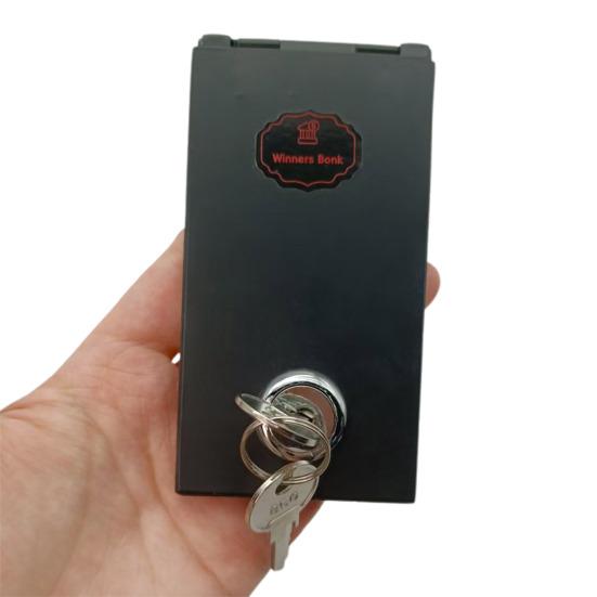 Gamblers Cash Box Winners Bank Portable Metal Safe with Key Lock Pocket Sized Casino Money Box for Security Go Home Money