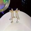 Fashion Colorful Crystal Inlaid Golden Butterfly Zirconia Earrings