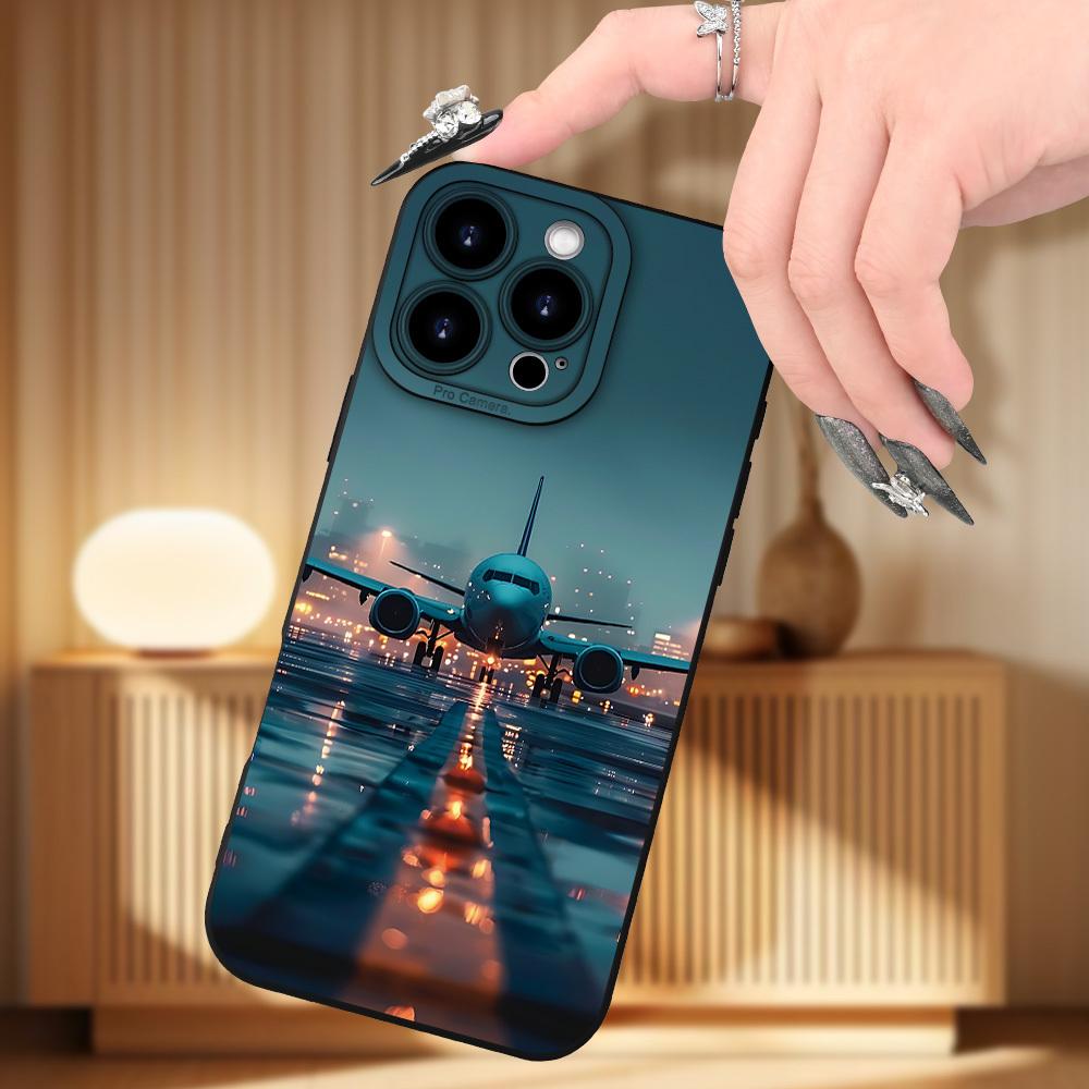 Creative airplane pattern phone case suitable for iPhone 17 16 15 14 13 12 11 Pro/Max/Plus anti drop and shockproof back cover