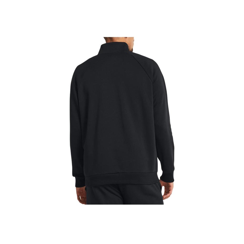 Under Armour UA Rival Mock Neck Logo Print Loose Fit Raglan Long Sleeve Sweatshirt Men Sweatshirt Black 1386016-001