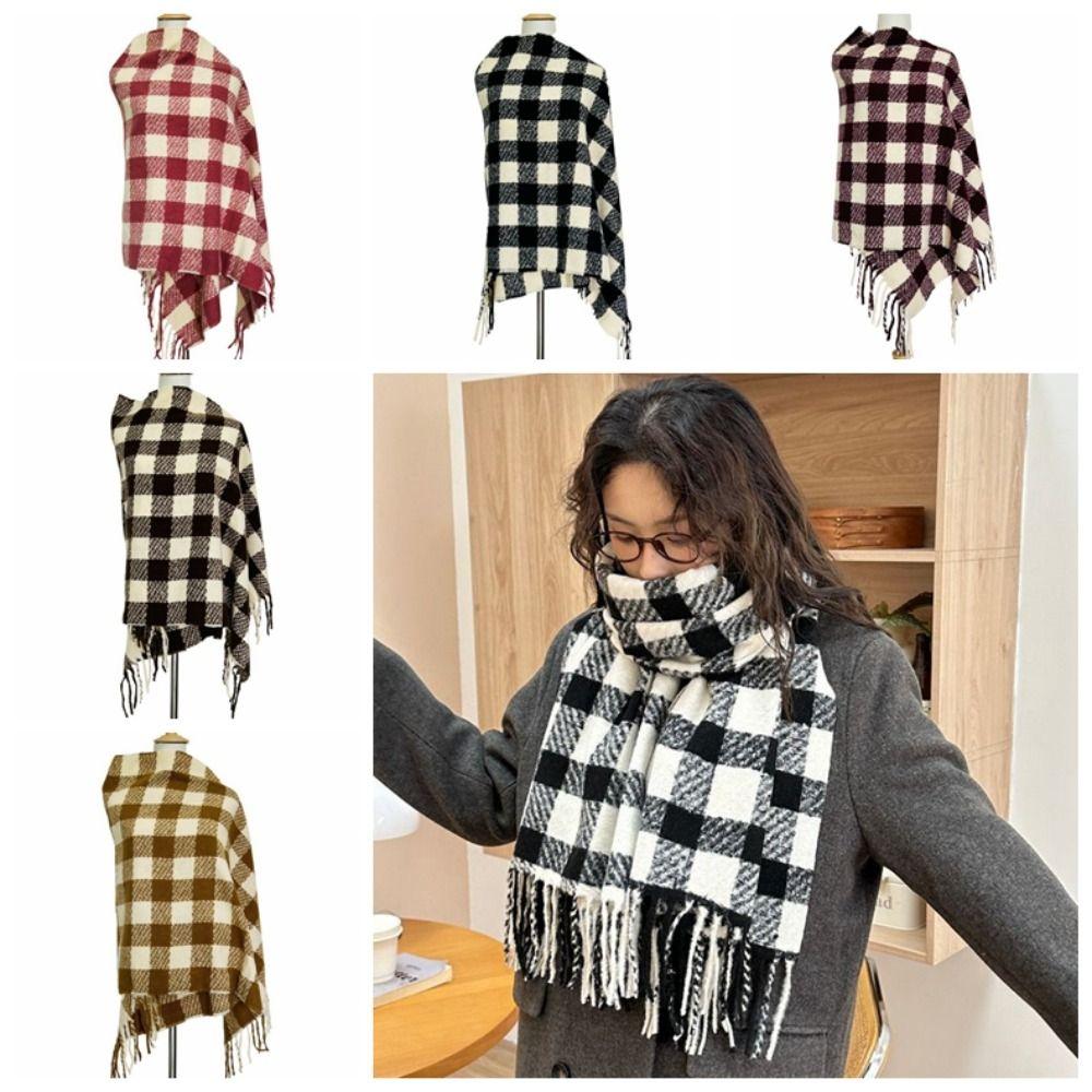 Coldproof Wool Tassel Scarf Korean Style Women Cashmere Shawl Winter Cashmere Scarves  Female