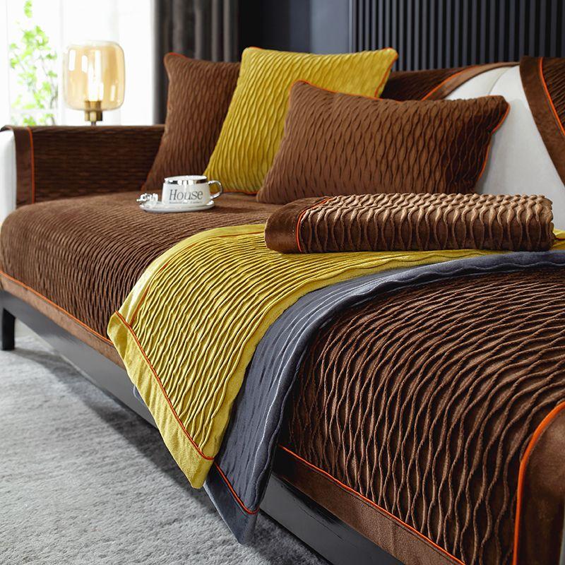 

Solid Color High-grade Sofa Cushion Cover Relies on Towel Cover Cloth To Prevent Skid, Simple, Modern and Universal In All Seasons 90 * 160CM one piece