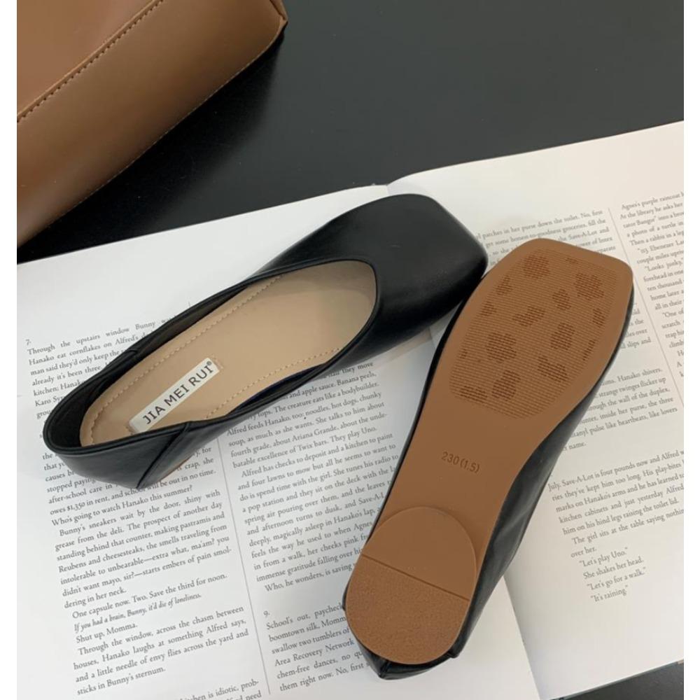 Fashion Women Cute Light Weight Spring Slip on Leather Flat Shoes Lady Casual Brown Office Casual Single Shoes Loafers Zapatos De Mujer