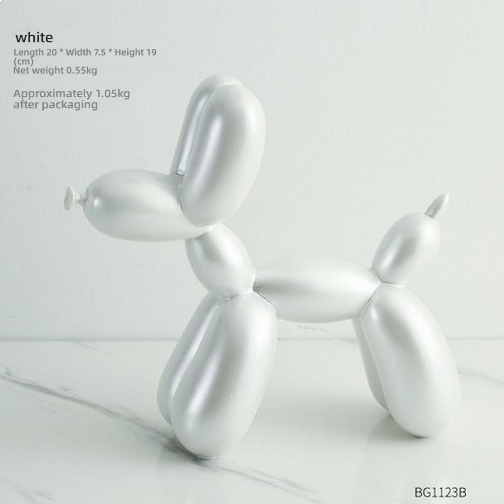 Hand-Painted Balloon Dog Resin Sculpture - Jeff Koons Style Animal Figurine, Modern Desk Art Decor for Office & Collections