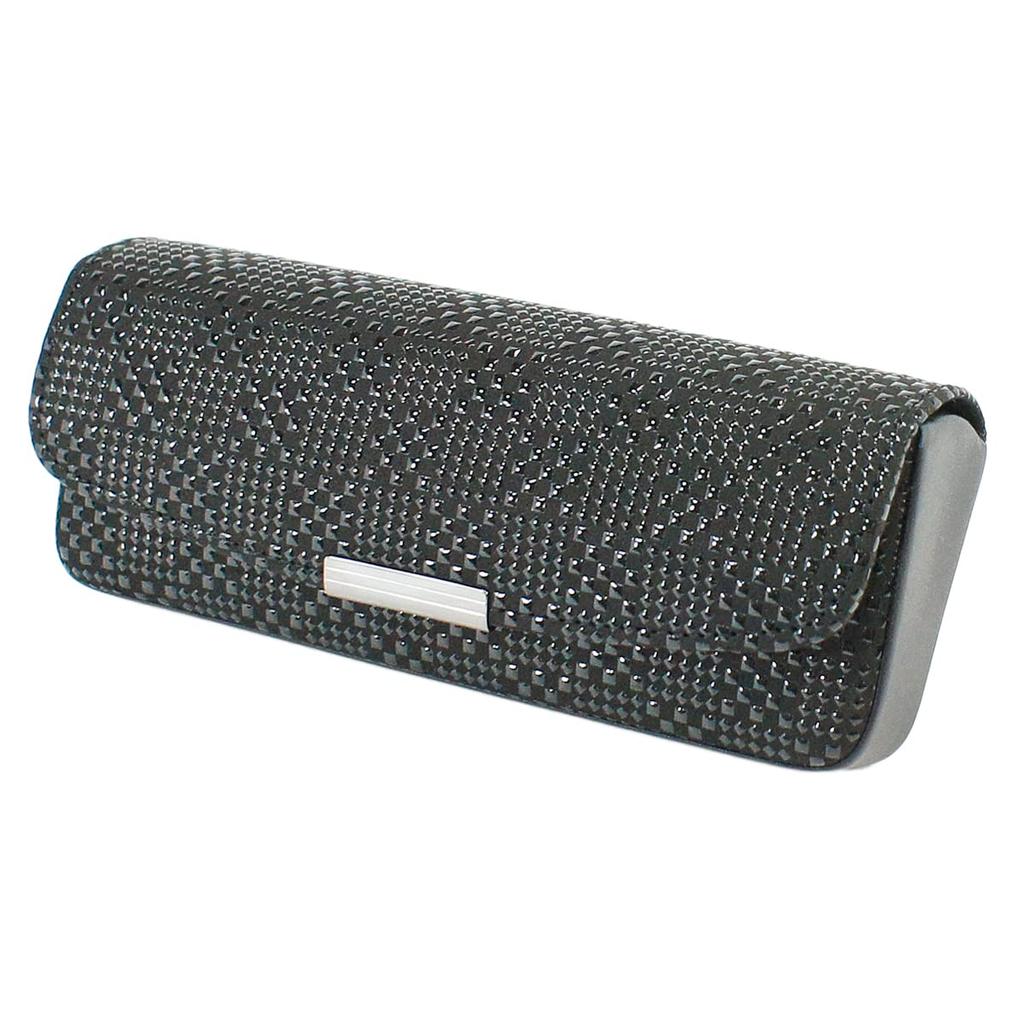 Indenya Glasses Case 4206-01-167 Deerskin Lacquer Ichimatsu Made Japan Black