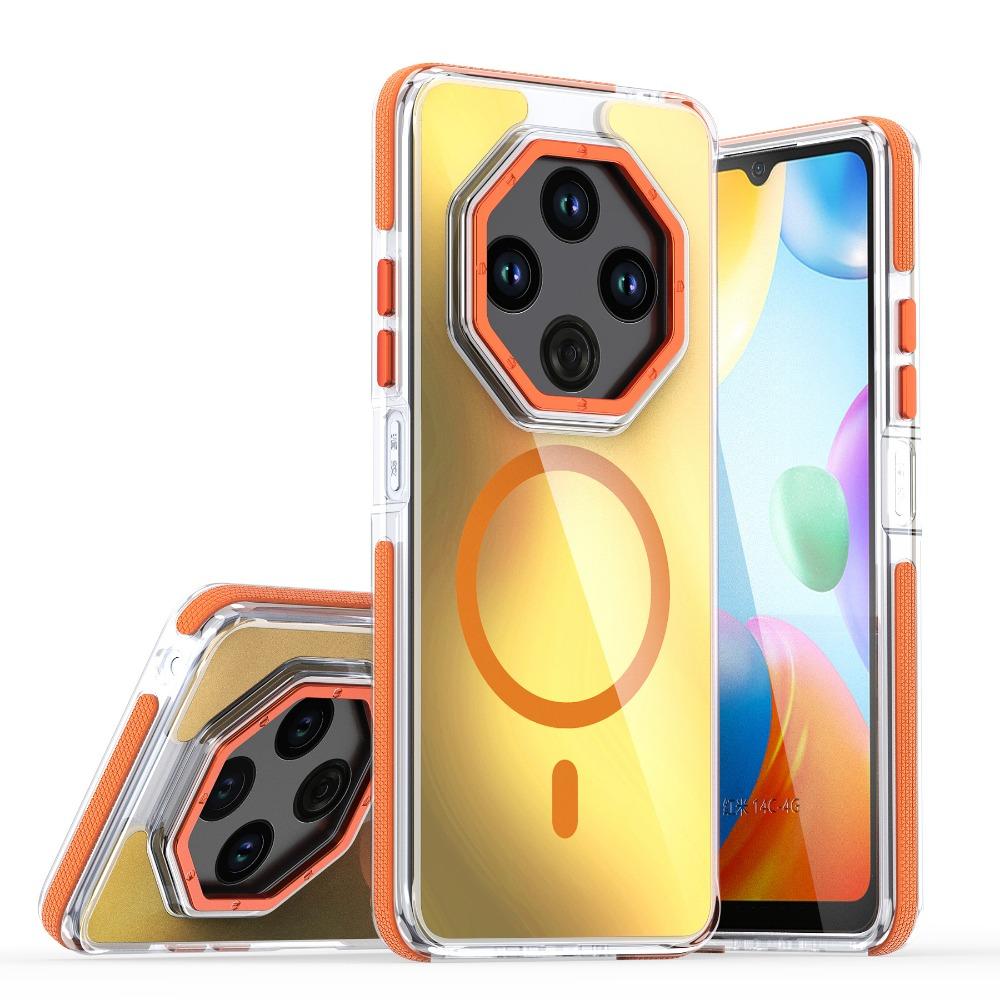 Luxury Metal Lens MagSafe Magnetic Phone Case For Redmi Note 14 13 Pro 4G 5G For Xiaomi 14T Wireless Charging Discolour Cover