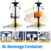 8L Beverage Container with Centre Ice Core and Drip Trays Drink Dispenser with Stand and Spigot Cold Drink Dispenser for Parties