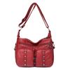 Fashionable and Fashionable Mother Bag Lightweight Simple Washing European and American Retro Small Square Bag Soft Leather Female Bag Mother-in-law