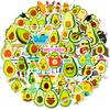 100 Bright Green Cute Avocado Stickers DIY Mobile Phone Case Refrigerator Skateboard Decoration Stickers