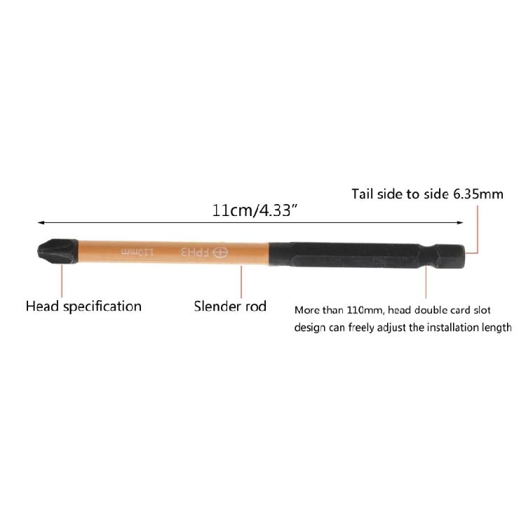 Cross Screwdriver Bits for Electrical Work Magnetic, Phosphating Black Finish