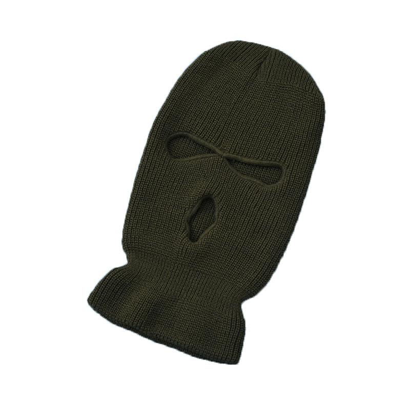 Updated Full Face Cover Three-hole Knitted Hat Men and Women Mask Beanies Hat Balaclava Army Tactical CS Winter Warm Biking Unisex Caps