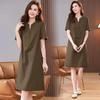 2025 Plus Size Slimming V-Neck Mid-Length Summer Dress for Women