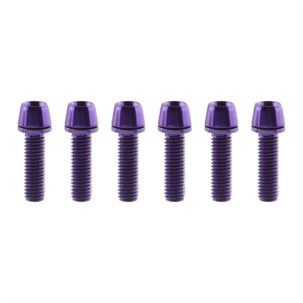 

6pcs/set Stainless Steel Bike Handle in Bolts Titanium-plated Bicycle Stem Screw Road purple-Titanium-plated