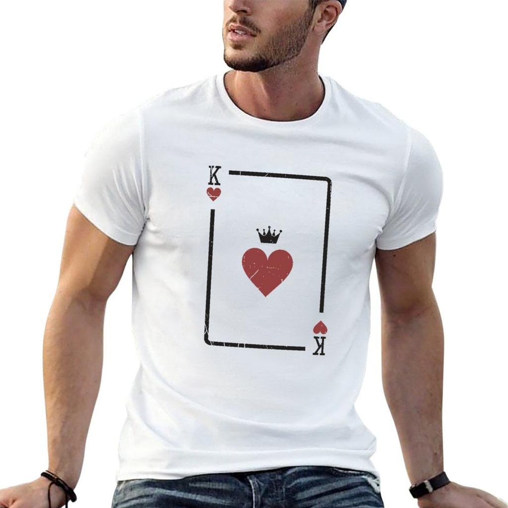 Card Game Gift Heart King Poker Skat Player T-Shirt t shirts for man pack white cotton tshirt 1