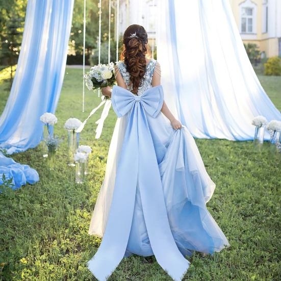 Large Satin Bow for Backdrop 75" X 18" Giant Bow Ribbon Tie for Wedding Engagement Bachelorette Bridal Shower Christmas Room Wall Door Decor