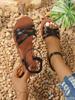 Fashion 2025 New Women's Casual Outdoor Sandals Simple and Fashionable Woven Beach Flat Shoes Breathable and Versatile Women's shoes