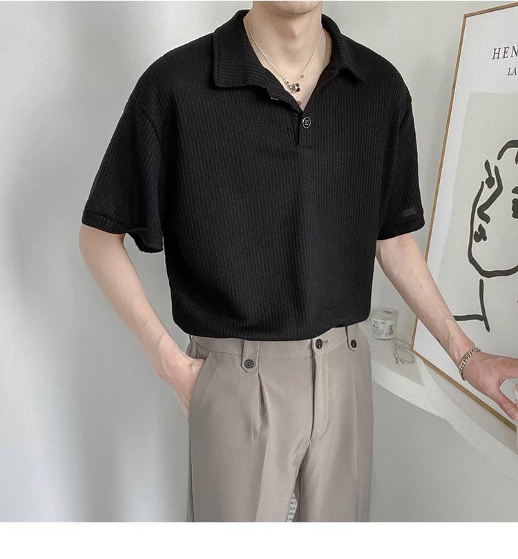 Men's Light Mature Style Short-Sleeve Polo Shirt - 2022 Summer Korean Trendy Lapel T-Shirt