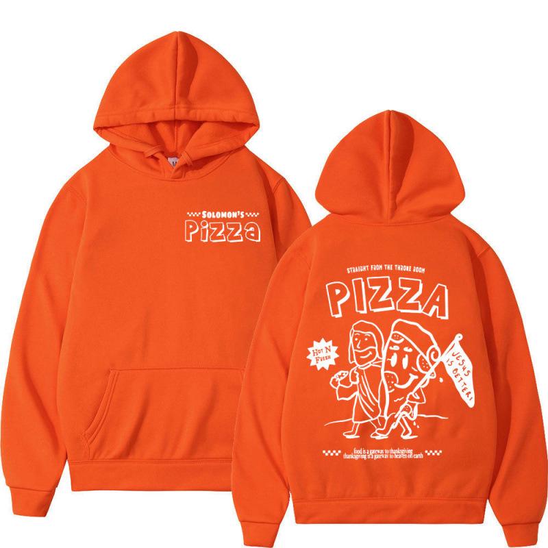 European Size Vintage Pizza Hoodie Set