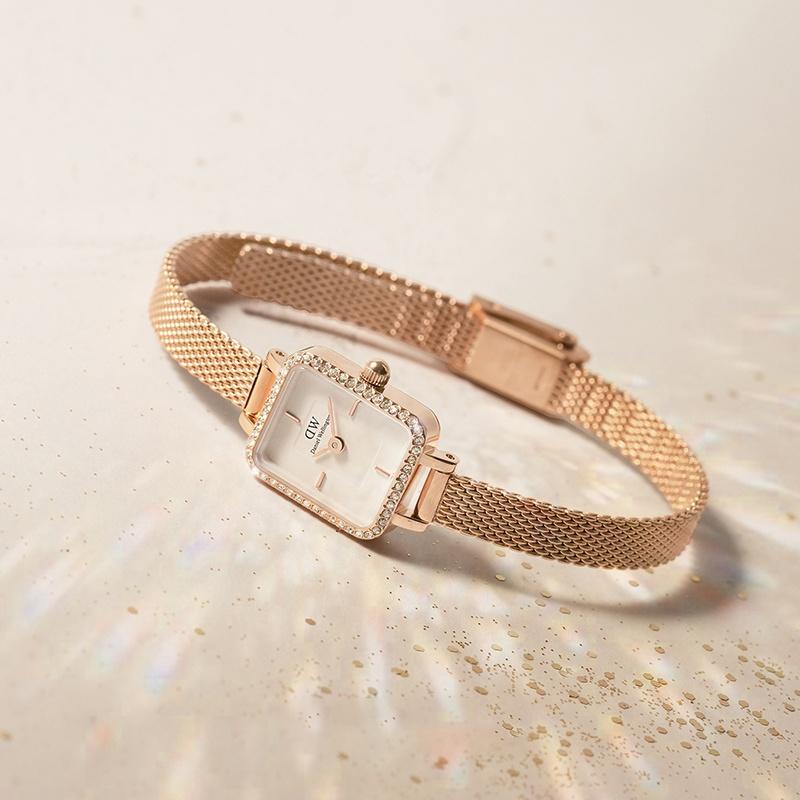 DANIEL WELLINGTON Watch Quartz Movement Stainless Steel Strap 15mm*22mm White Dial Women's Watch Watch Women's Exquisite Retro Simplicity DW00100731