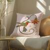 Butterfly, Bird And Flower Print Pillow Case Double-Sided Plush Sofa Cushion Covers Organic Breathable Invisible Zipper