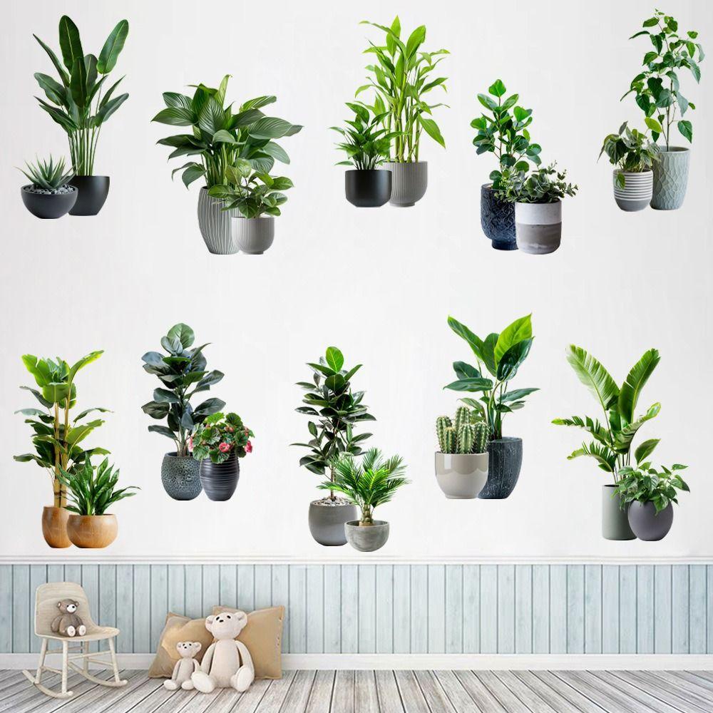 Large Size Plant Bonsai Wall Stickers Green Wall Mural Creative Palm Plant Wall Decals Bedroom