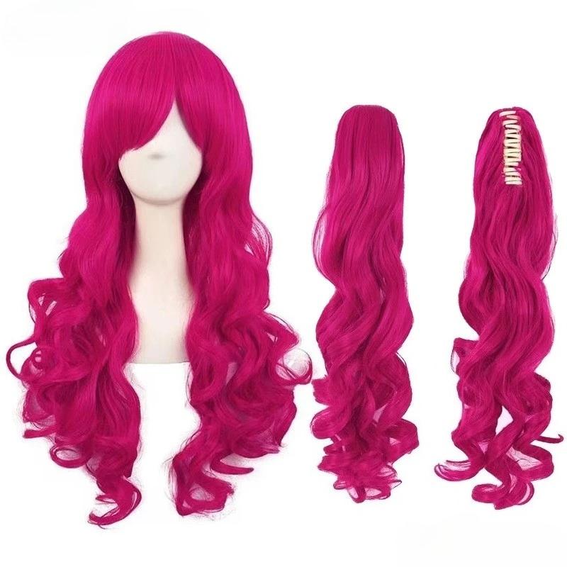 Anime Pinkie Pie Cos PP Pinkamena Diane Pie Cosplay Personification My Cos Cute Lovely Pink Wig Wavy Curls Party Synthetic Hair