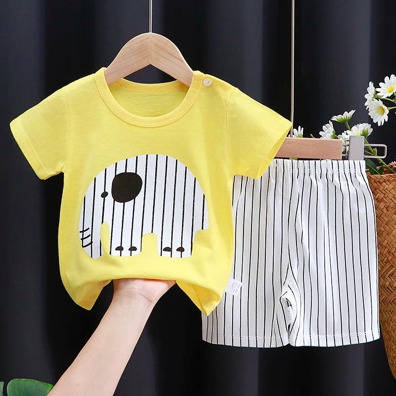 Kids Clothes Set Baby Boy Girl T-Shirt + Shorts Summer Clothing Cotton Cartoon Casual Boys Tracksuit Children Baby Clothes Set