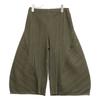 PLEATS PLEASE PP53-JF162 Khaki Pleated Design Cropped Pants Bottoms 3 khakiUsed