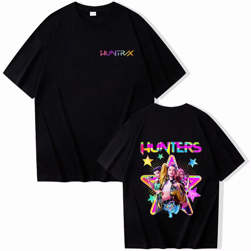 Movie KPop Demon Hunters T-shirts Cute Kawaii Rumi Mira Zoey Graphic T-shirt Men Women Fashion Oversized T Shirts