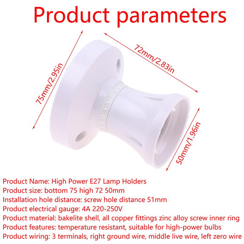 E27 Screw Ceiling Lamp Head Led Lamp Holder Desktop Led Lighting Base Socket