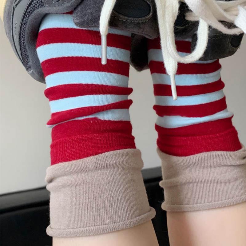 Retro Striped Socks Women Medium Tube Socks Spring And Autumn Cotton Stockings Korean Stockings Japanese Socken