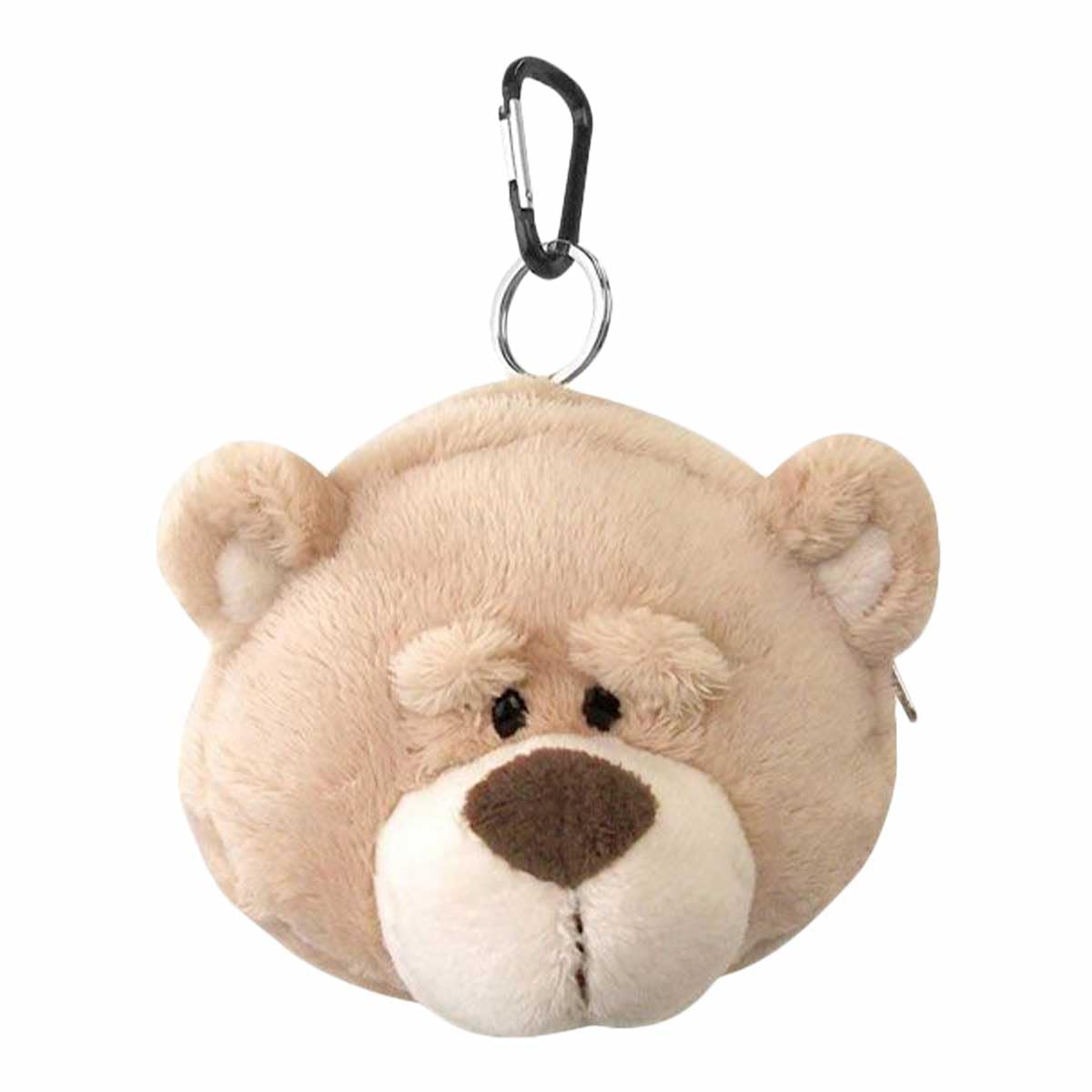 

NICI Mini Bear Figurine Pouch, German Animal, Coin Purse, Carabiner, Keychain, Bag Charm, Accessory, Gift, Present, Collection, Brown