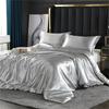 Juego de Ropa de Cama de Seda de Morera Natural de Alta Gama Juego de Funda Nórdica de Satén Sedoso de Lujo Tamaño Queen con Sábanas Juego de Cama Tamaño King