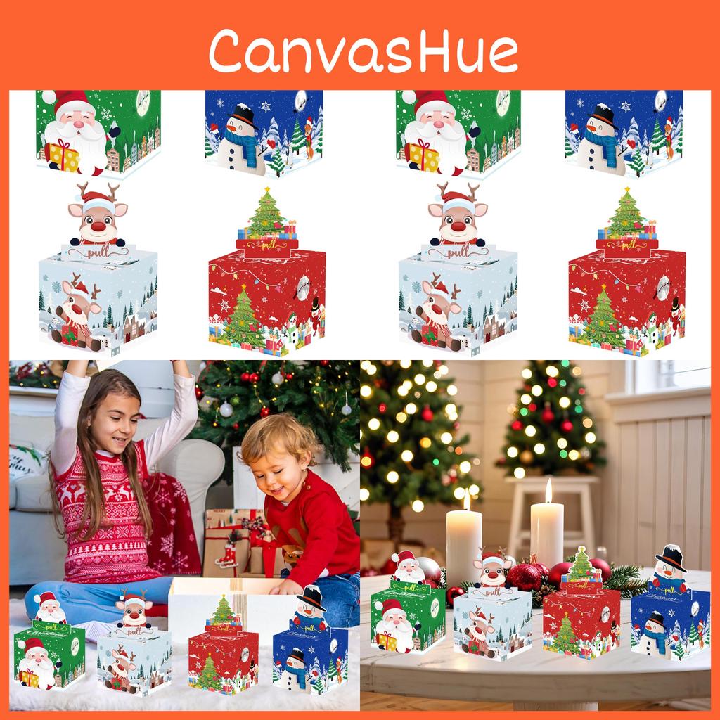 Themed Christmas Santa Claus Snowman Pattern Money Storage Box Party Props Decor