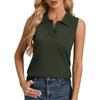 Dames mouwloze polo trui vest Lichtgewicht gebreide wolmix Casual zakelijke brei top voor kantoor en dagelijks gebruik