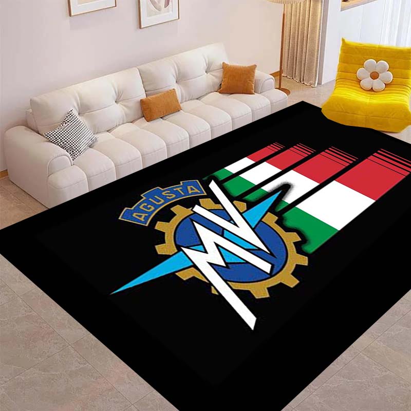 Tappetino d'ingresso logo moto MV AGUSTA, lavabile, antiscivolo, adatto per aree divano e poltrona del soggiorno, e tappetino di benvenuto per la cucina.