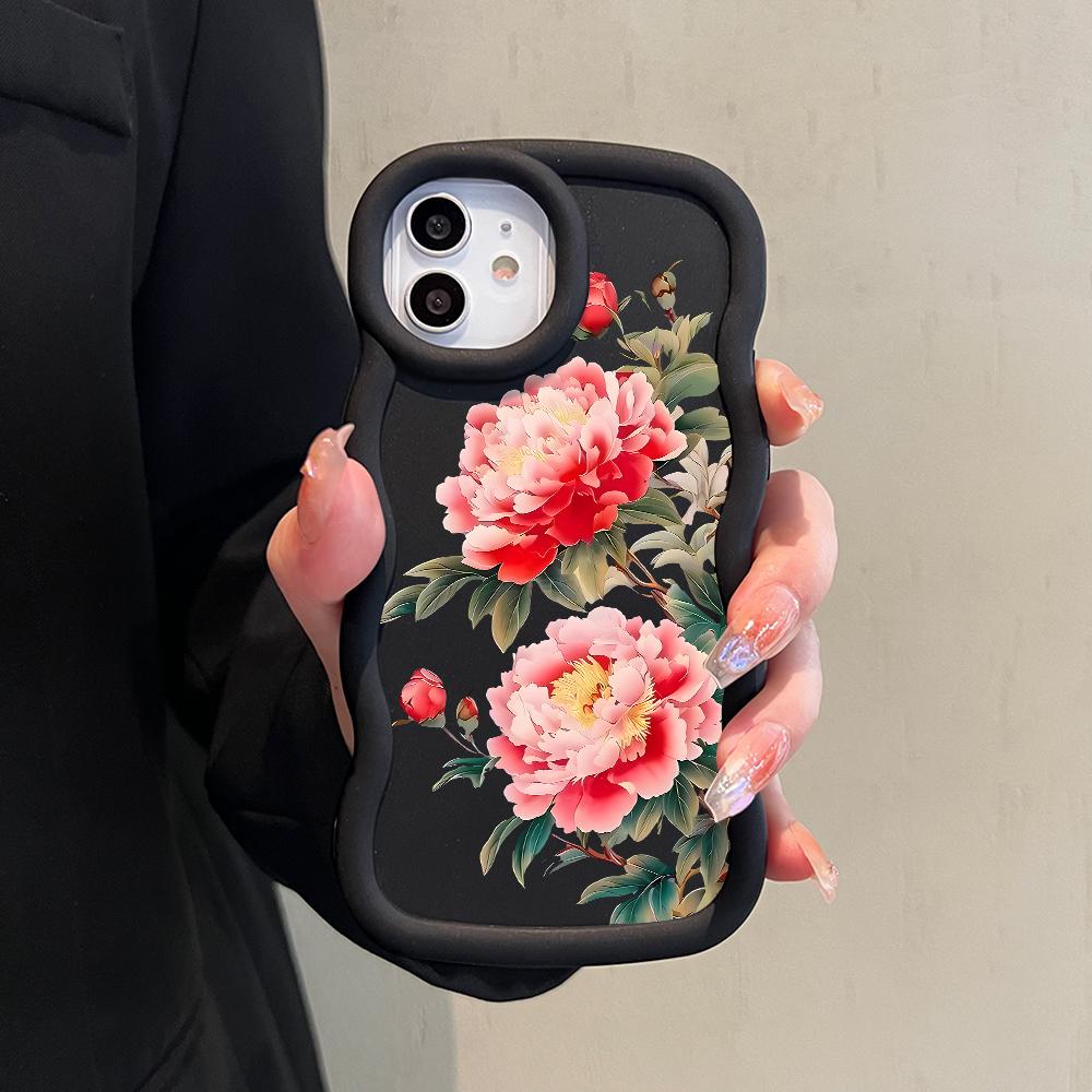 Painted Pattern Big Wave Edge Soft Silicone Material Macaron Phone Case Shockproof Protective Rubber Casing for iPhone Huawei Honor Infinix Tecno