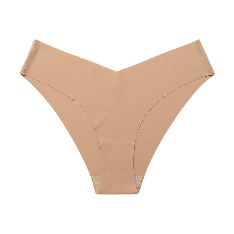 Plus Size Ice Silk Seamless Maternity V-Neck Low Waist One-Piece Sport Breathable Brazilian Panties