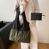 Collapsible Bag Large Capacity Foldable Shoulder Bag with Zipper Closure And Inside Pocket Design Commuter Tote for Daily Travel