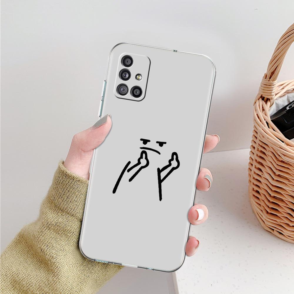 Case For Samsung A15 A13 A35 A55 A51 A71 A41 A31 A21S A05 A17 A23 A25 A33 A53 A73 5G A07 4G Cover Cute Matchstick Men Couple