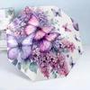 Rêves de Papillons Dans les Fleurs 8-Bâtons pour Voyage, camping, Parapluie Léger Portable Décontracté, Essentiel pour chaque famille Vacances Cadeau d'Anniversaire