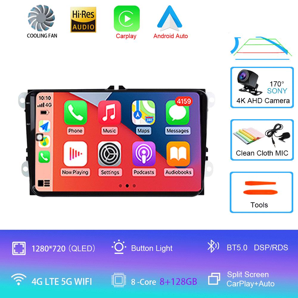 Radio auto 2 din android 14 ecran stereo Pentru VW Volkswagen Amarok Magotan Touran Polo MK5 SKODA Yeti Fabia Superb SEAT Toledo